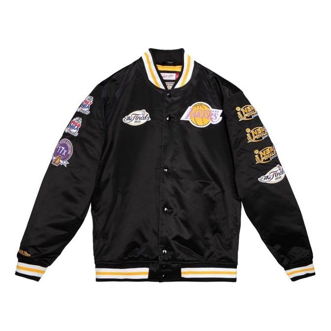Bomber bunda Mitchell & Ness Mitchell & Ness Los Angeles Lakers Champ City Satin Jacket Čierna | OJBF3232-LALYYPPPBLCK, 0