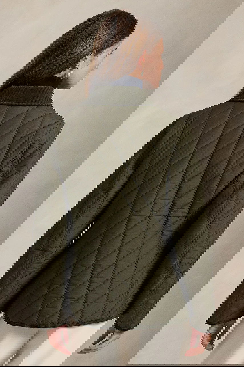 Bunda Polo by Ralph Lauren Lightweight Diamond Quilted Jacket with Corduroy Collar Zelené | 211965336, 1