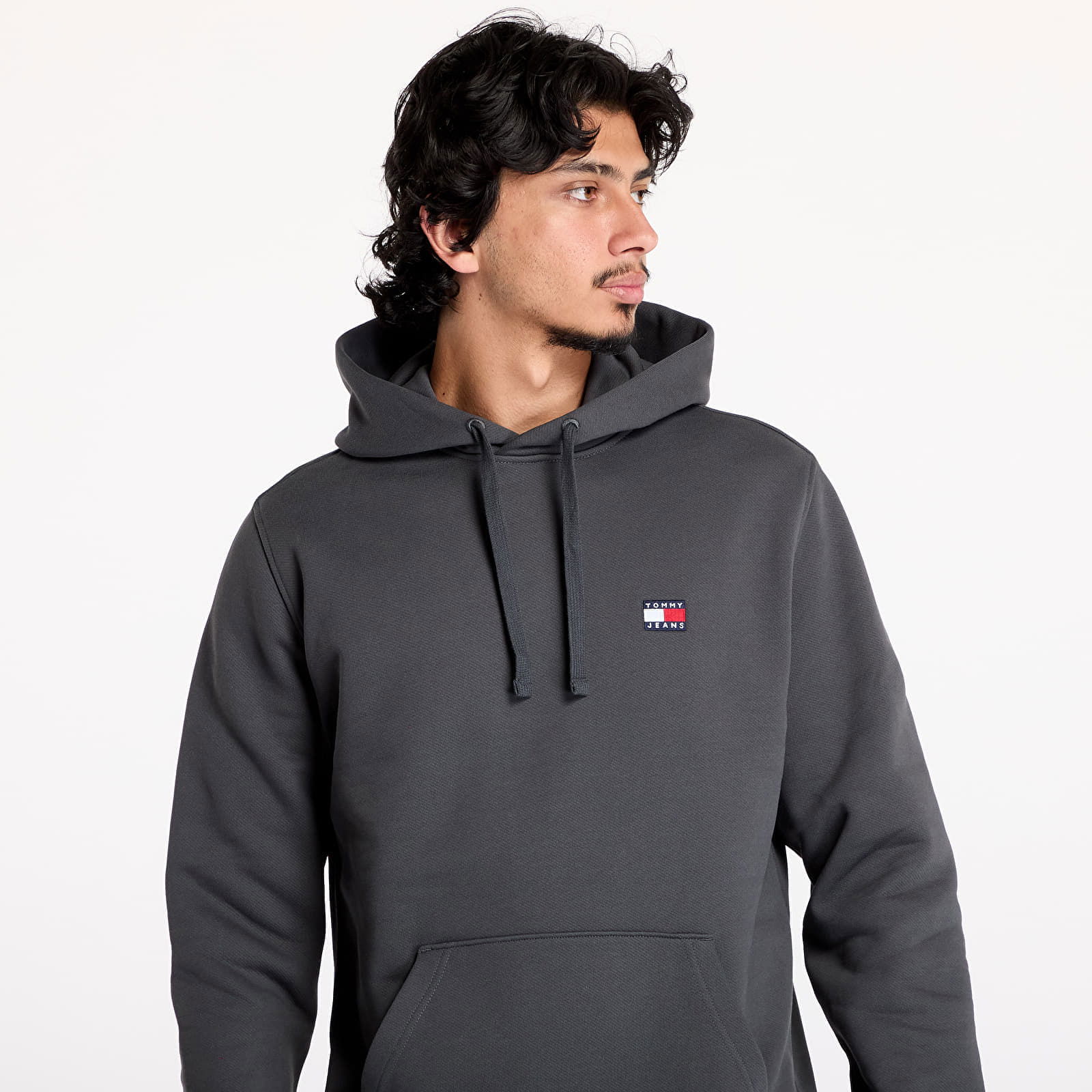 Regular Badge Hoodie New Charcoal