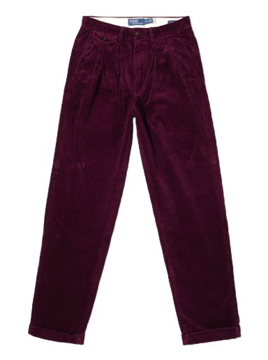 Nohavice a džínsy Polo by Ralph Lauren Polo Ralph Lauren Pleated Corduroy Pant Ruby Červená | 710882543008