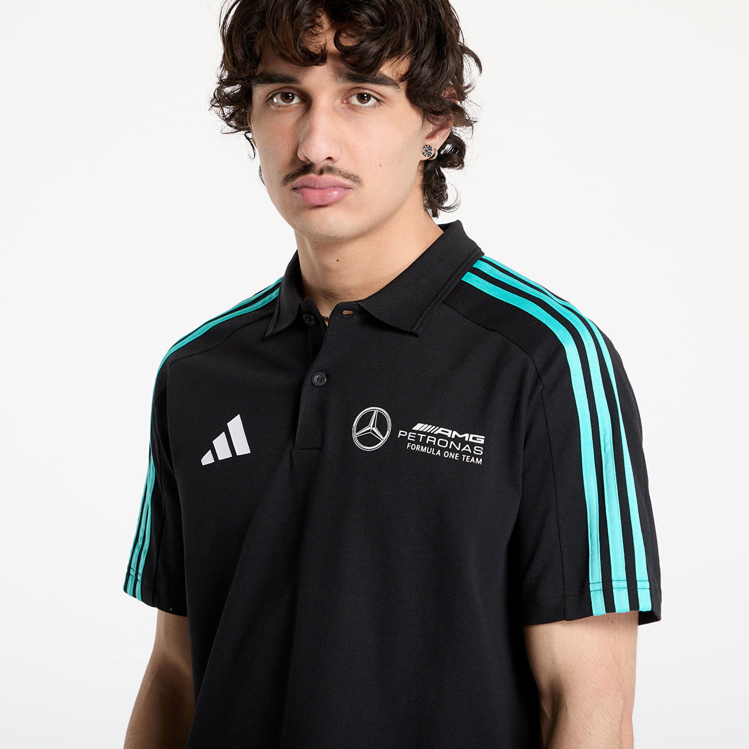 Polo tričko adidas Performance Mercedes - AMG Petronas Formula One Team DNA Polo Shirt Čierna | JV5430, 1