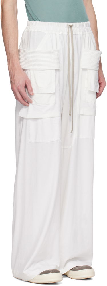 Cargo nohavice Rick Owens Rick Owens DRKSHDW Hollywood Creatch Wide Cargo Pants Biela | DU01E3394 RN, 1