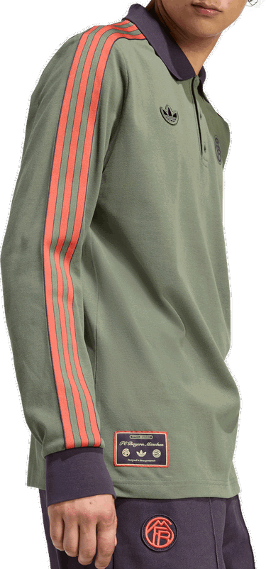 Polo tričko adidas Originals FC Bayern Munich Icon Long Sleeve Polo Shirt Zelené | jn0253, 3