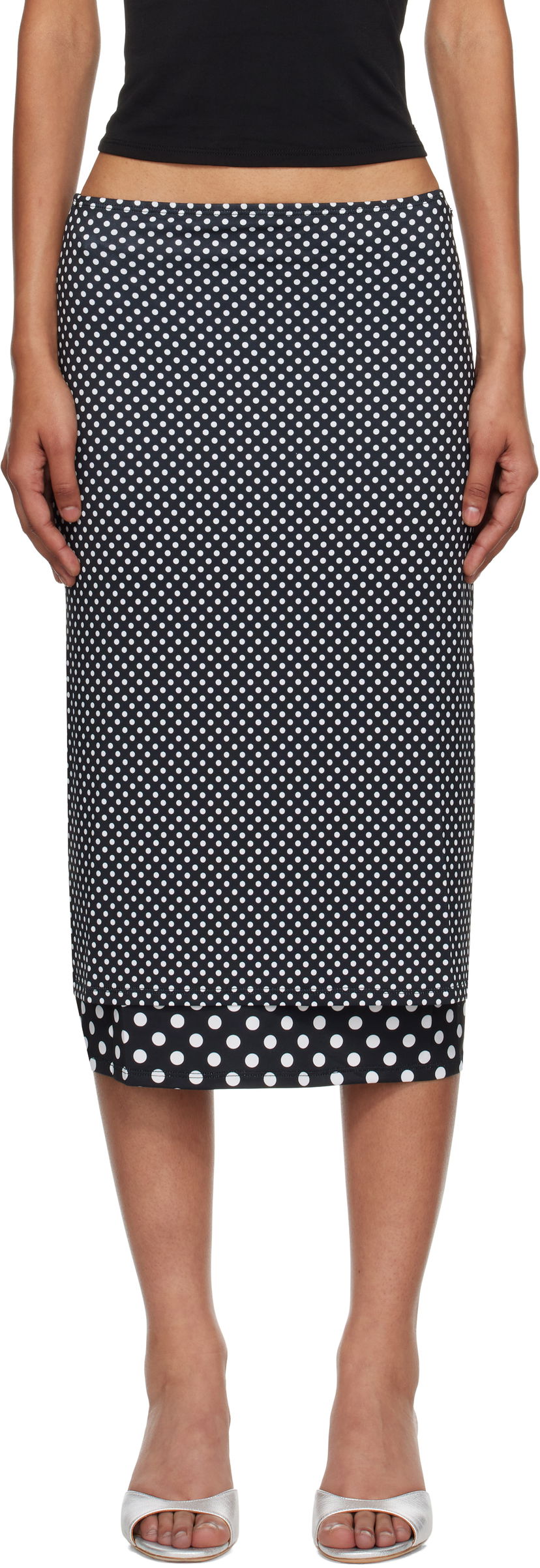 Sukňa Miaou Miaou Maria Polka Dot Maxi Skirt Čierna | 4064VISBWP