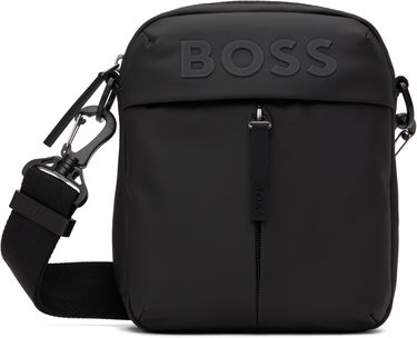 Taška cez rameno BOSS Faux-Leather Reporter Bag Čierna | 50516893, 0