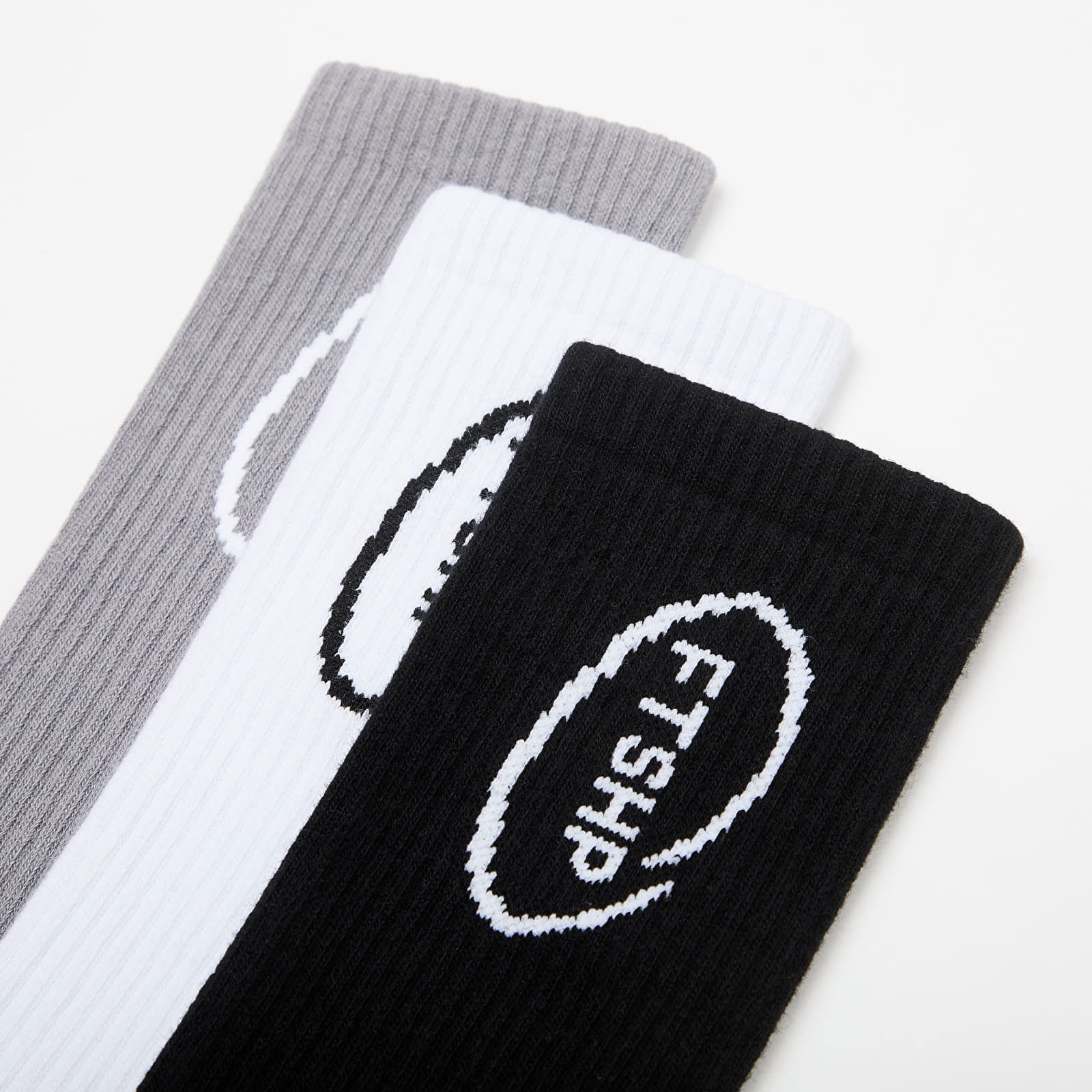 High Crew Socks 3-Pack Black/ White/ Grey