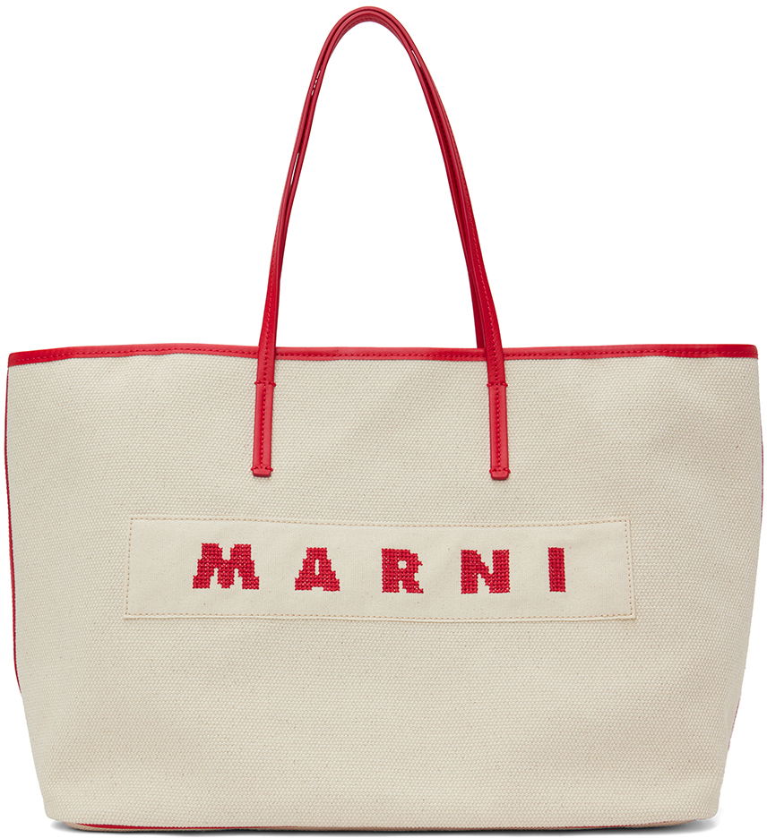 Tote bag Marni Small Reversible Janus Shopping Tote Béžová | SHMP0113U0 P6535, 0