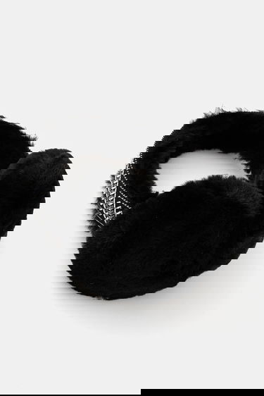 Doplnky UGG Furry Earmuffs with Decorative Headband Čierna | 20496., 0