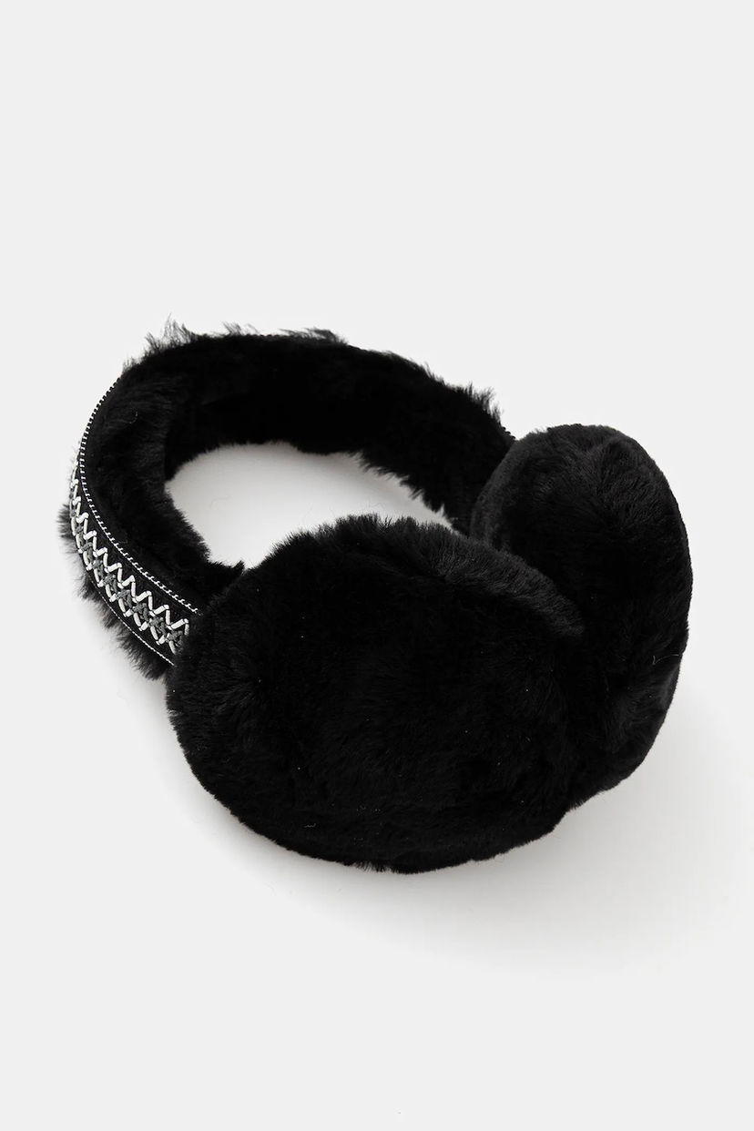 Doplnky UGG Furry Earmuffs with Decorative Headband Čierna | 20496.