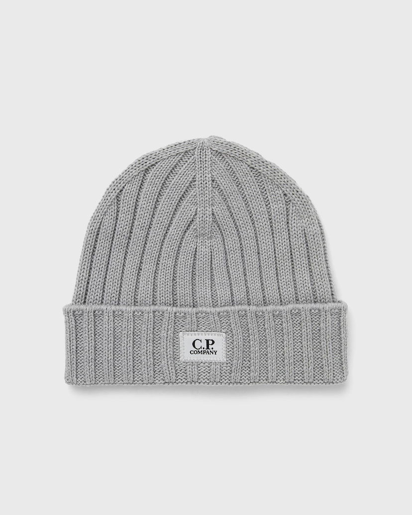 Kulicha C.P. Company EXTRA FINE MERINO WOOL LOGO BEANIE Šedá | 17CMAC120A005509A-M92