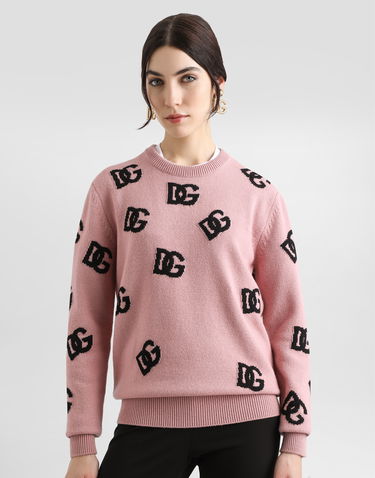 Sveter Dolce & Gabbana Dolce & Gabbana Women's Wool Sweater with DG Logo Ružová | FXX06TJCVZLF0473, 3