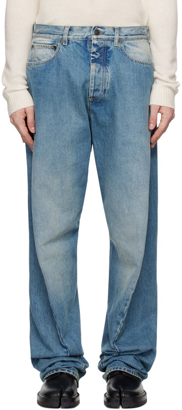 Džínsy Maison Margiela Diagonal Seam Jeans Modrá | S50LA0234 S30561, 0