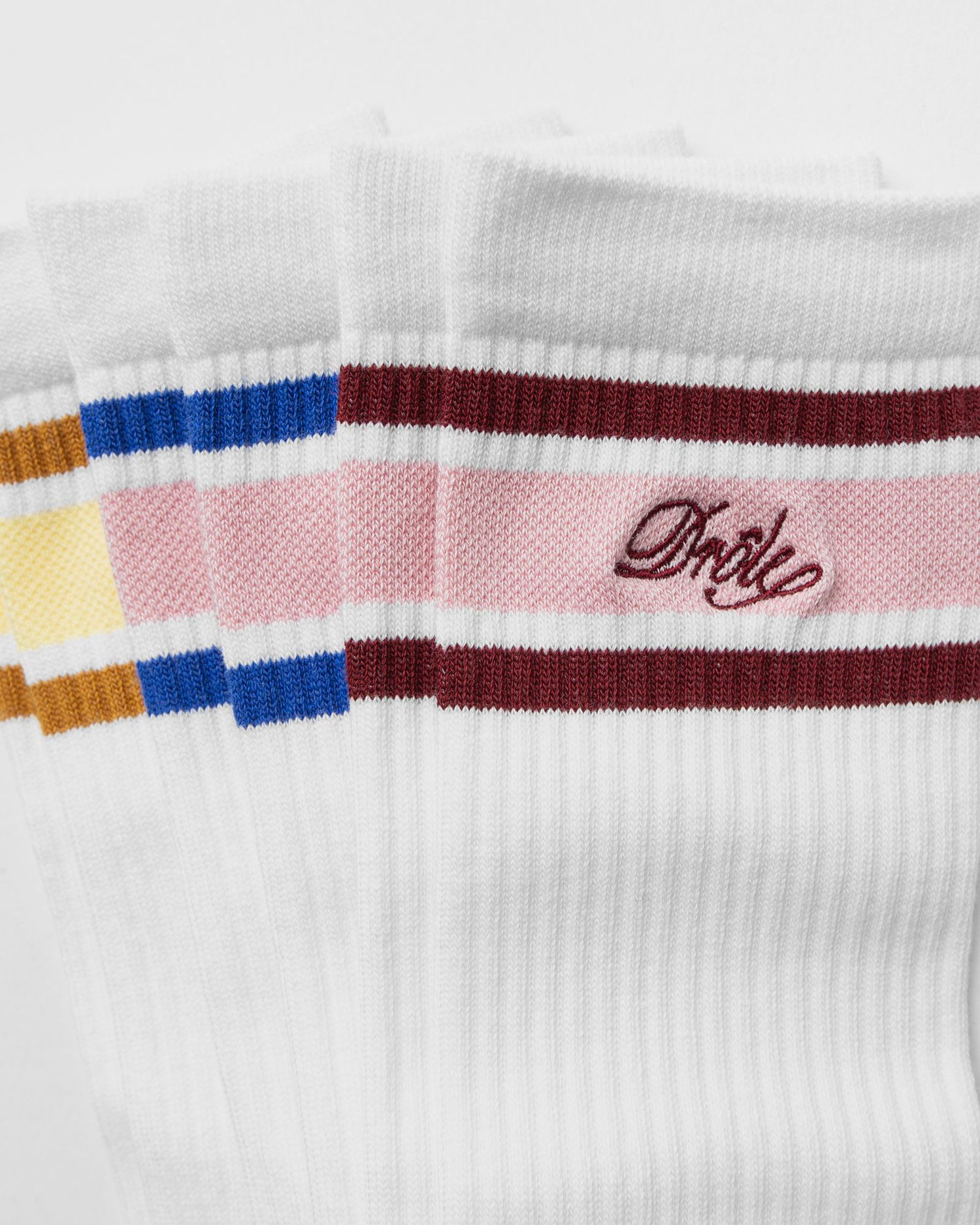 Ponožky Drôle de Monsieur Drôle de Monsieur La Chaussette DrÙle RayÈe Striped Socks Biela | G-SK118-CO024-MC, 1