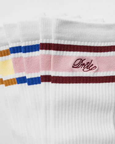 Ponožky Drôle de Monsieur Drôle de Monsieur La Chaussette DrÙle RayÈe Striped Socks Biela | G-SK118-CO024-MC, 1