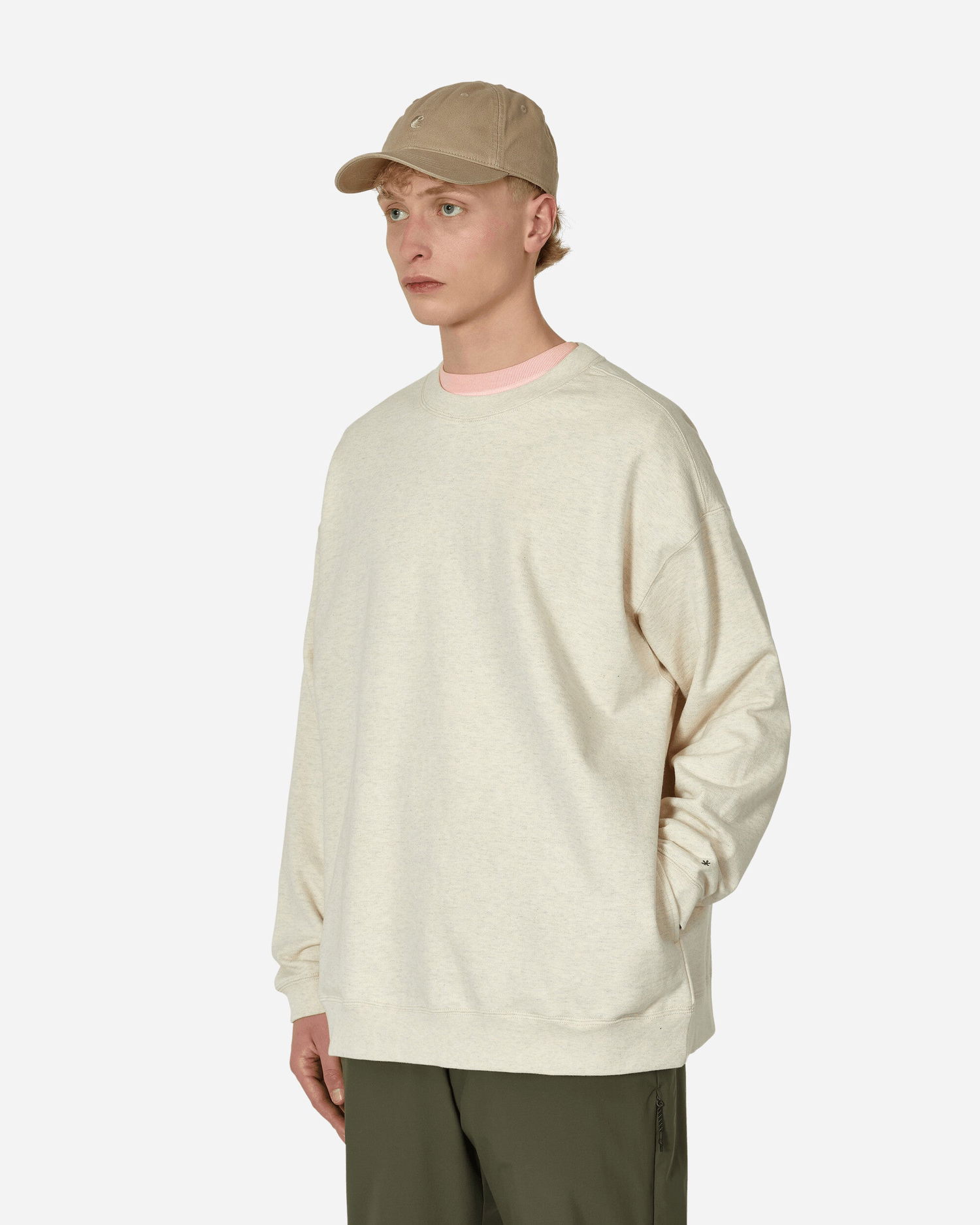 Mikina Snow Peak Recycled Cotton Crewneck Sweatshirt Béžová | SW-22SU401 OM, 1