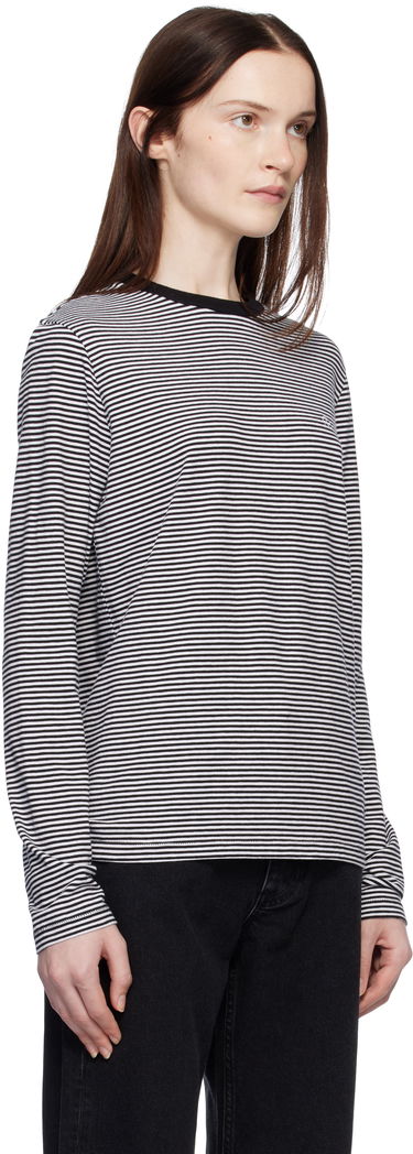 Tričko Anine Bing Rylan Striped Long Sleeve T-shirt Šedá | A-08-4280-074, 1