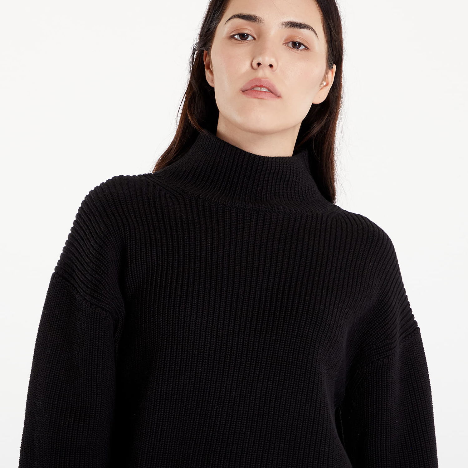 Sveter CALVIN KLEIN Chunky Loose High Neck Sweater Black Čierna | J20J224227 BEH, 1