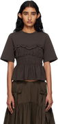Vilde Ruffled Shirred Peplum T-shirt