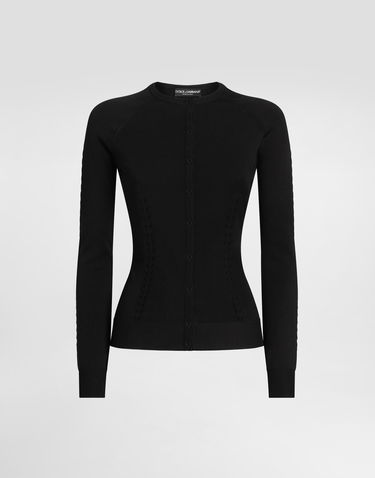 Sveter Dolce & Gabbana Dolce & Gabbana Viscose Knit Cardigan Čierna | FXV87TJAIRMN0000, 0