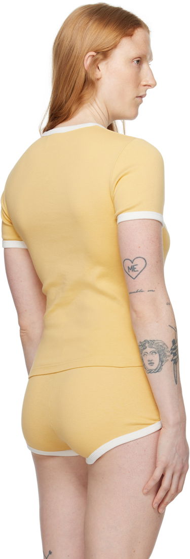 Tričko Courrèges Contrast Trim T-Shirt Žltá | 323JTS017JS0093, 2