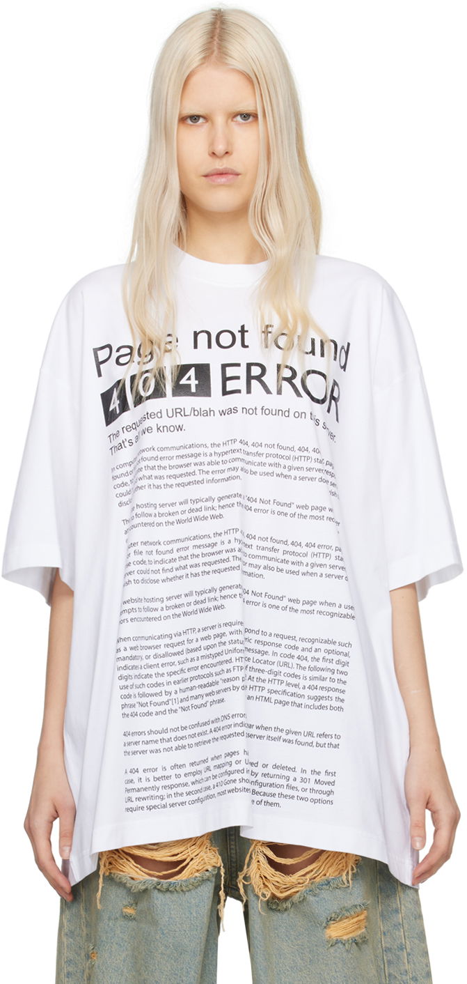 Tričko VETEMENTS 'Page Not Found' T-Shirt Biela | UE64TR210W