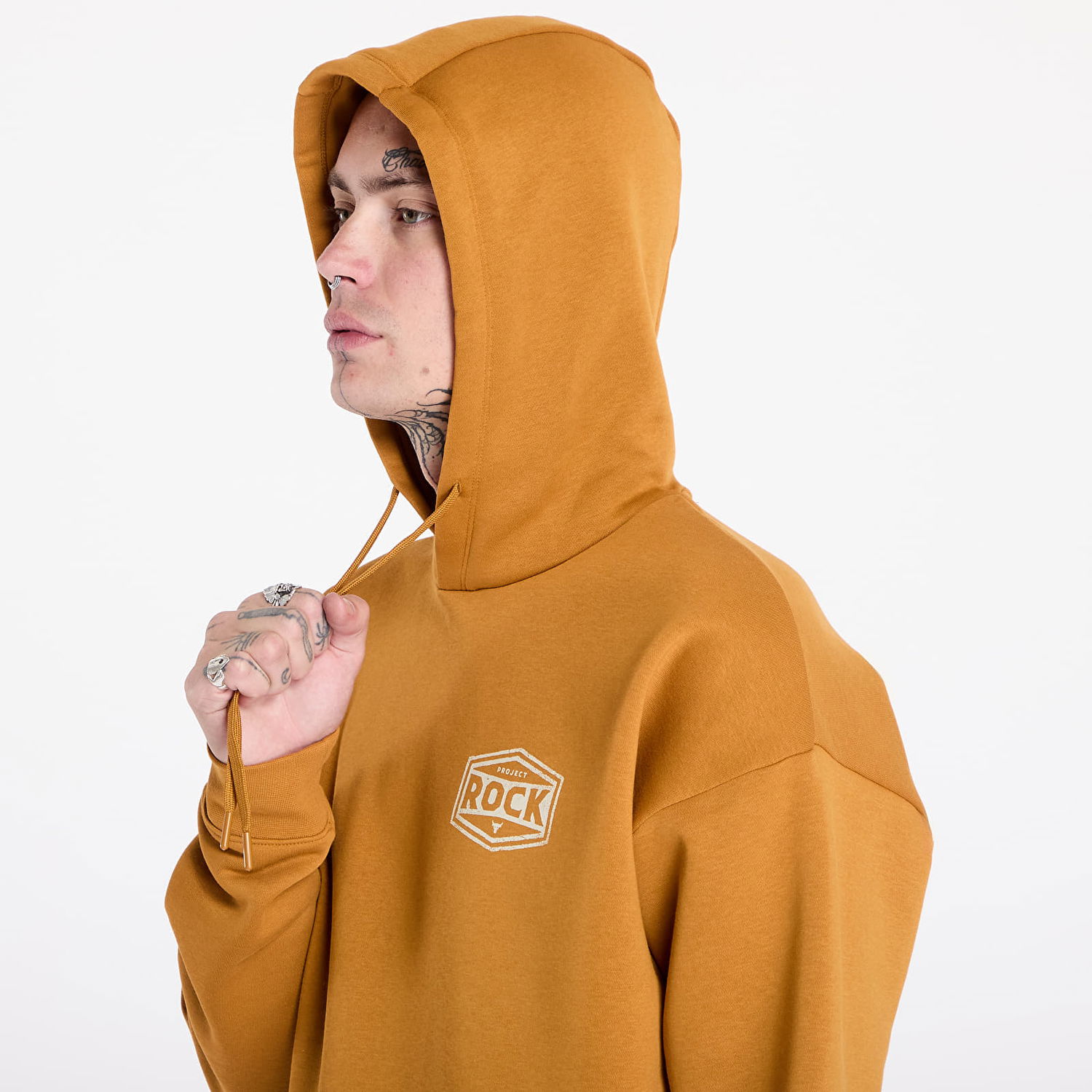 Mikina Under Armour Sweatshirt Project Rock Icon Fleece Hoody Yellow Ochre/ Silt M Oranžová | 1386902-707, 1
