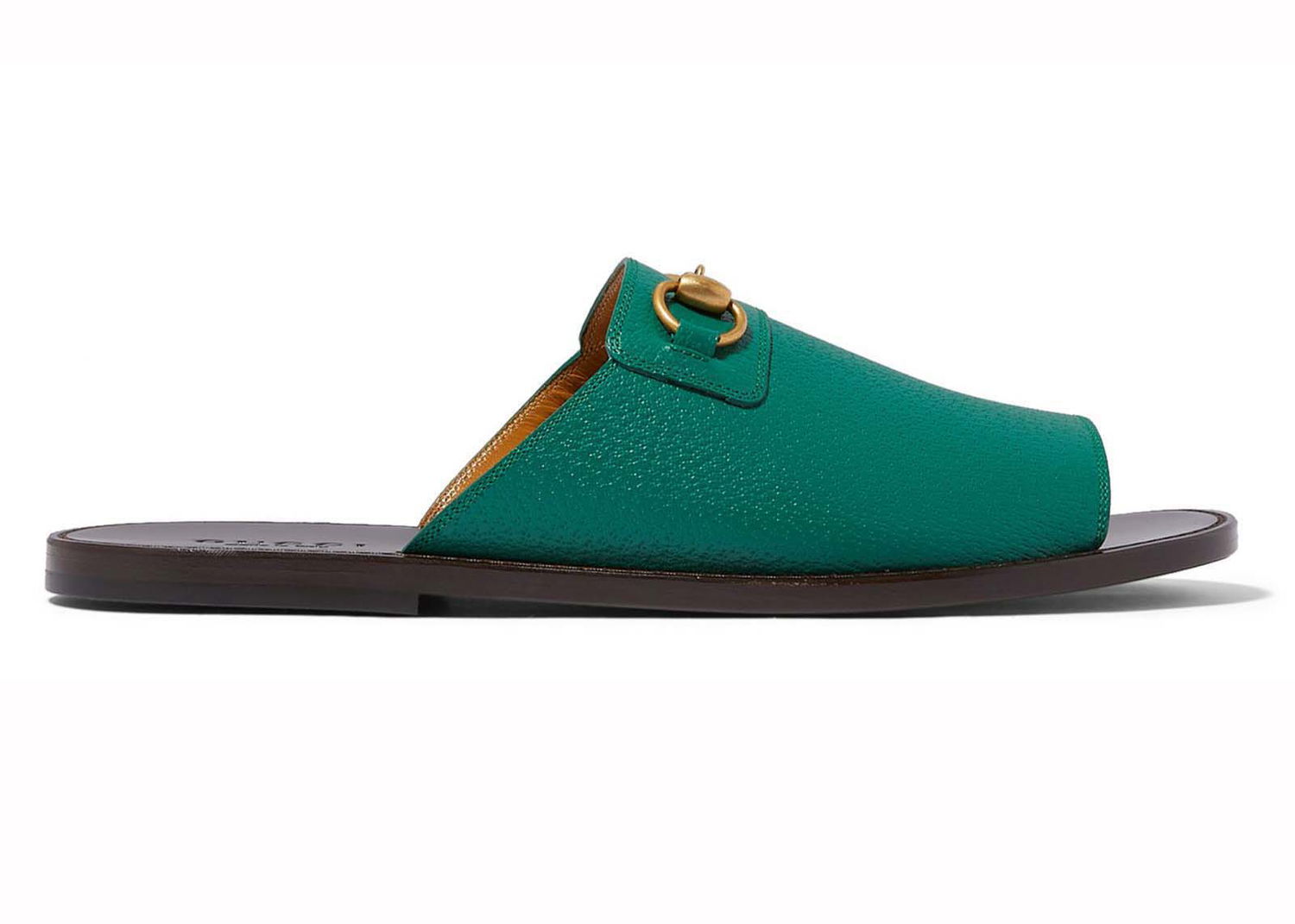 Tenisky a topánky Gucci Horsebit Leather Flat Slides Green Zelené | 723624 18A00 3120, 0