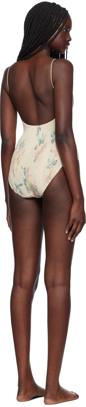 Plavky TOTEME TOTEME Smocked One-Piece Swimsuit Béžová | 243-WSW1080-FB0249, 2