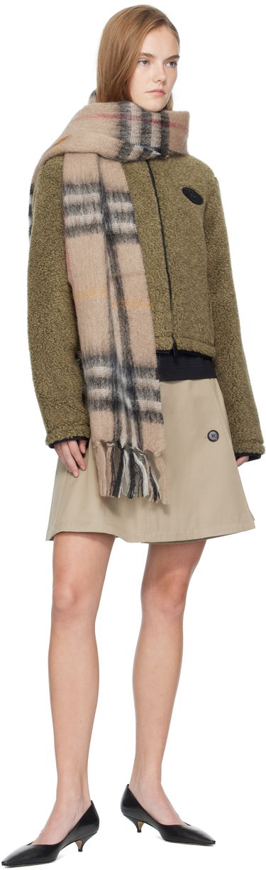 Šál Burberry Burberry Check Mohair and Wool Scarf Béžová | 8112967, 1