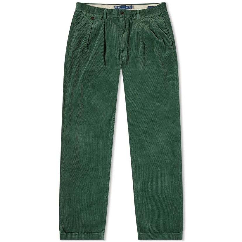 Nohavice a džínsy Polo by Ralph Lauren Polo Ralph Lauren Pleated Corduroy Pant Meadow Green Zelené | 710882543003