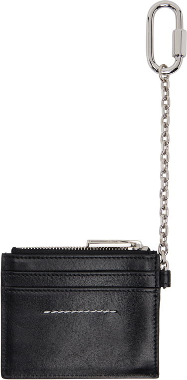 Peňaženka Maison Margiela MM6 Maison Margiela Leather Card Holder with Carabiner Chain Hnedá | SA5UI0021 P7253, 2