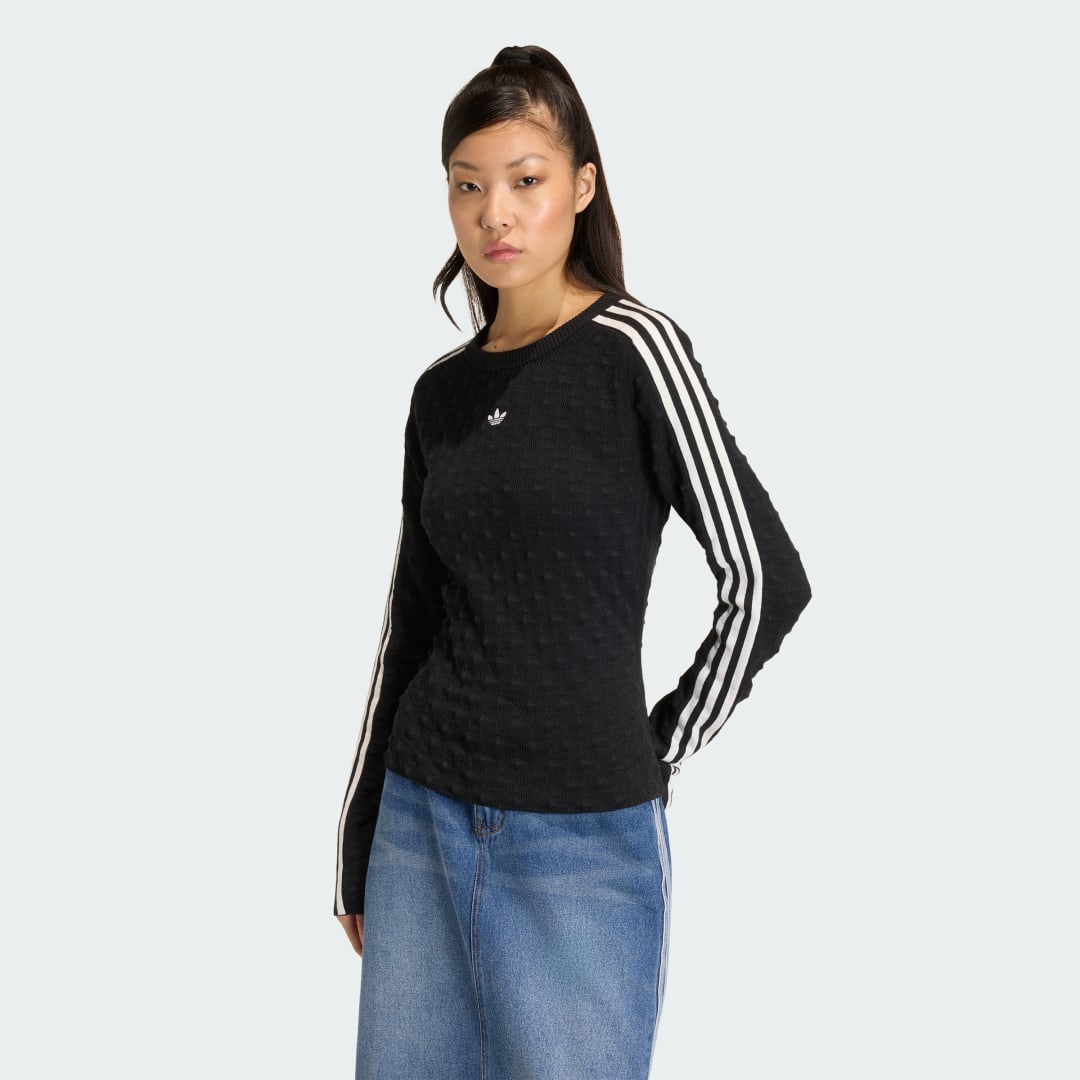 Sveter adidas Performance ORIGINALS SLIM SOLID SPIKE Knit Sweater Čierna | KS6460, 0