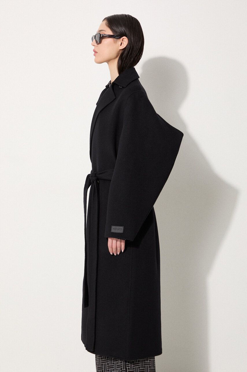 Kabáty KENZO Long Cashemere Coat Čierna | FE62MA2169WA.99, 0