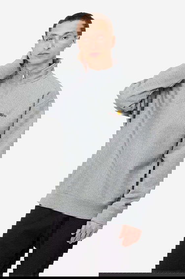 Mikina Carhartt WIP American Script Half-Zip Sweatshirt Šedá | I027014.GREY.HEATH, 0