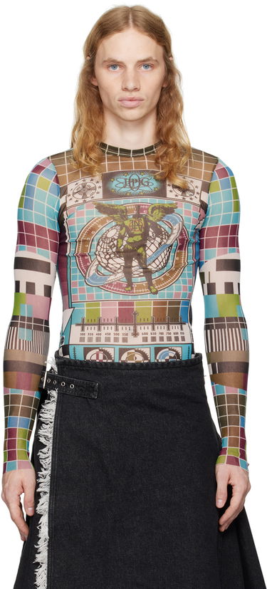 Tričko Jean Paul Gaultier Jean Paul Gaultier Printed Mesh Long Sleeve T-Shirt Rôznofarebný | 24/31-F-TO220-T569-5090, 0