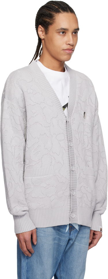 Sveter BAPE A Bathing Ape Camo Jacquard Cardigan Hnedá | 001KNL301301M, 4