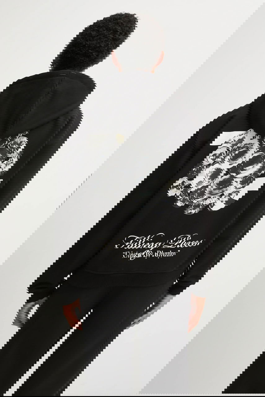 Mikina Filling Pieces Bouquet Zip Hoodie with Print Čierna | 422533501122, 0