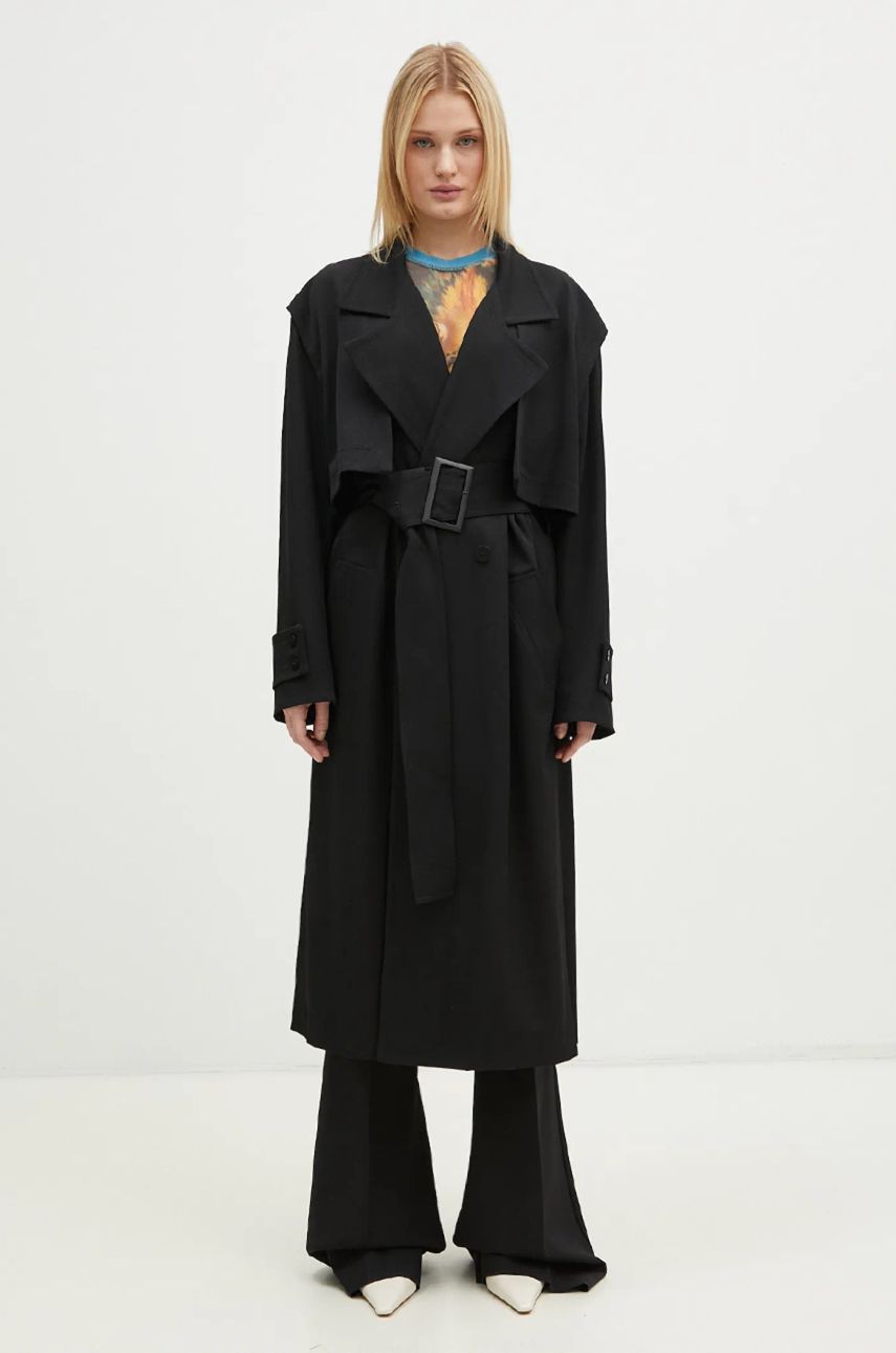 Trenčkot JW Anderson JW Anderson Oversize Trench Coat Čierna | CO0310.PG0011.999, 0