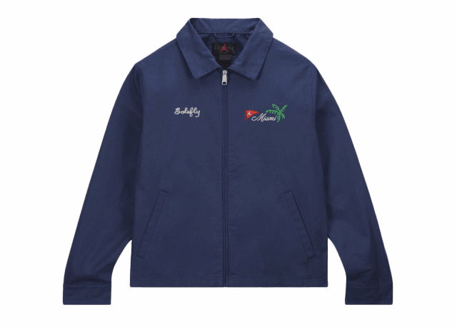 Bunda Jordan Jordan Pro x Solefly Coaches Jacket Midnight Navy/Fossil Navy | FQ3804-410