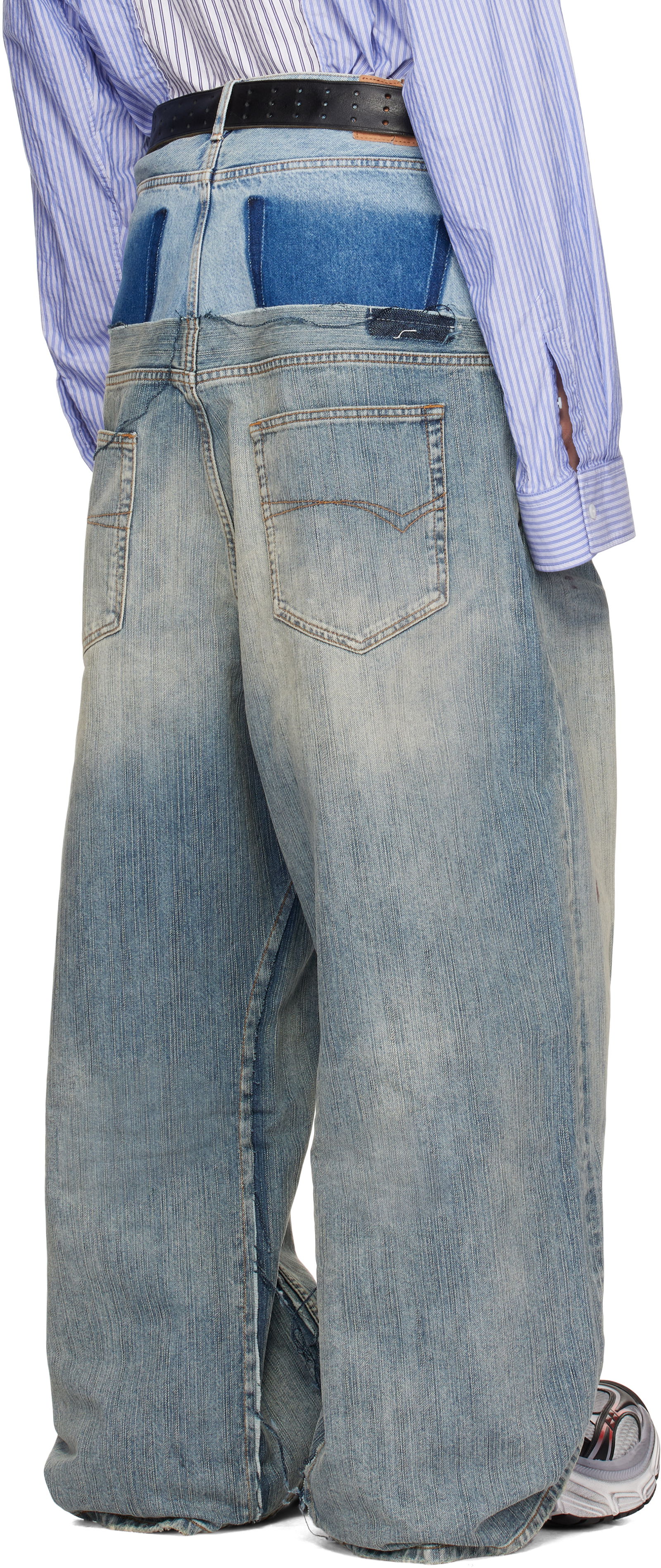 Cut-Up Baggy Denim Jeans