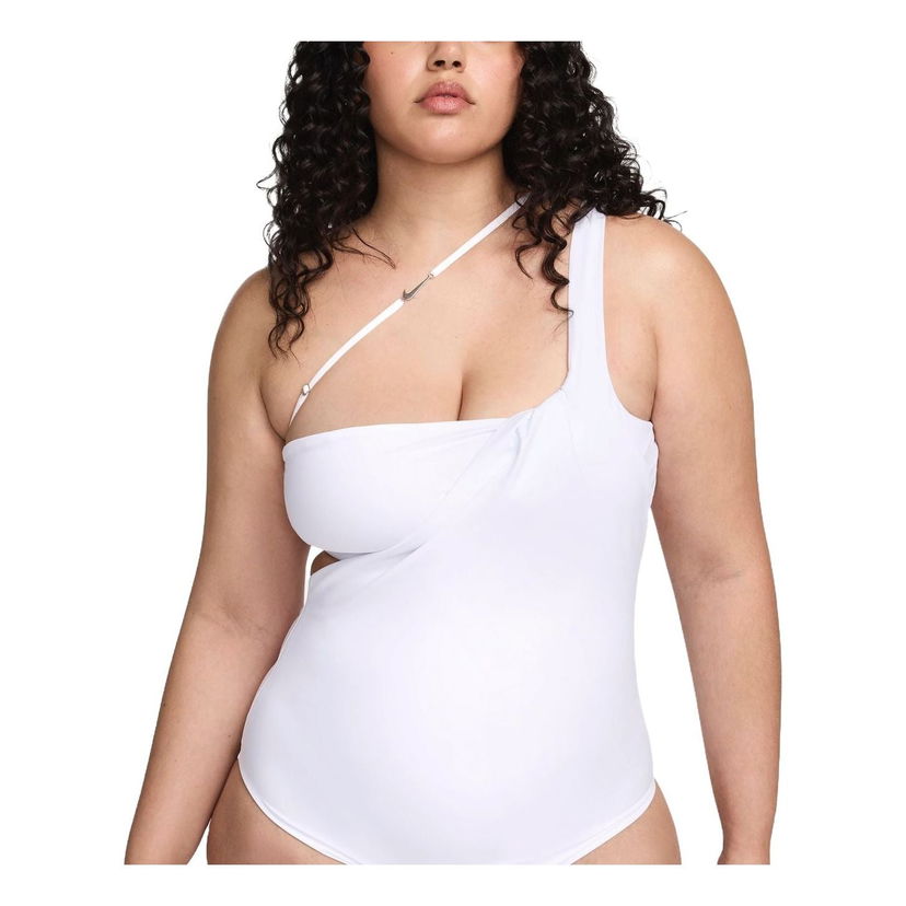 Body Nike One Shoulder Bodysuit Biela | FJ3284-100