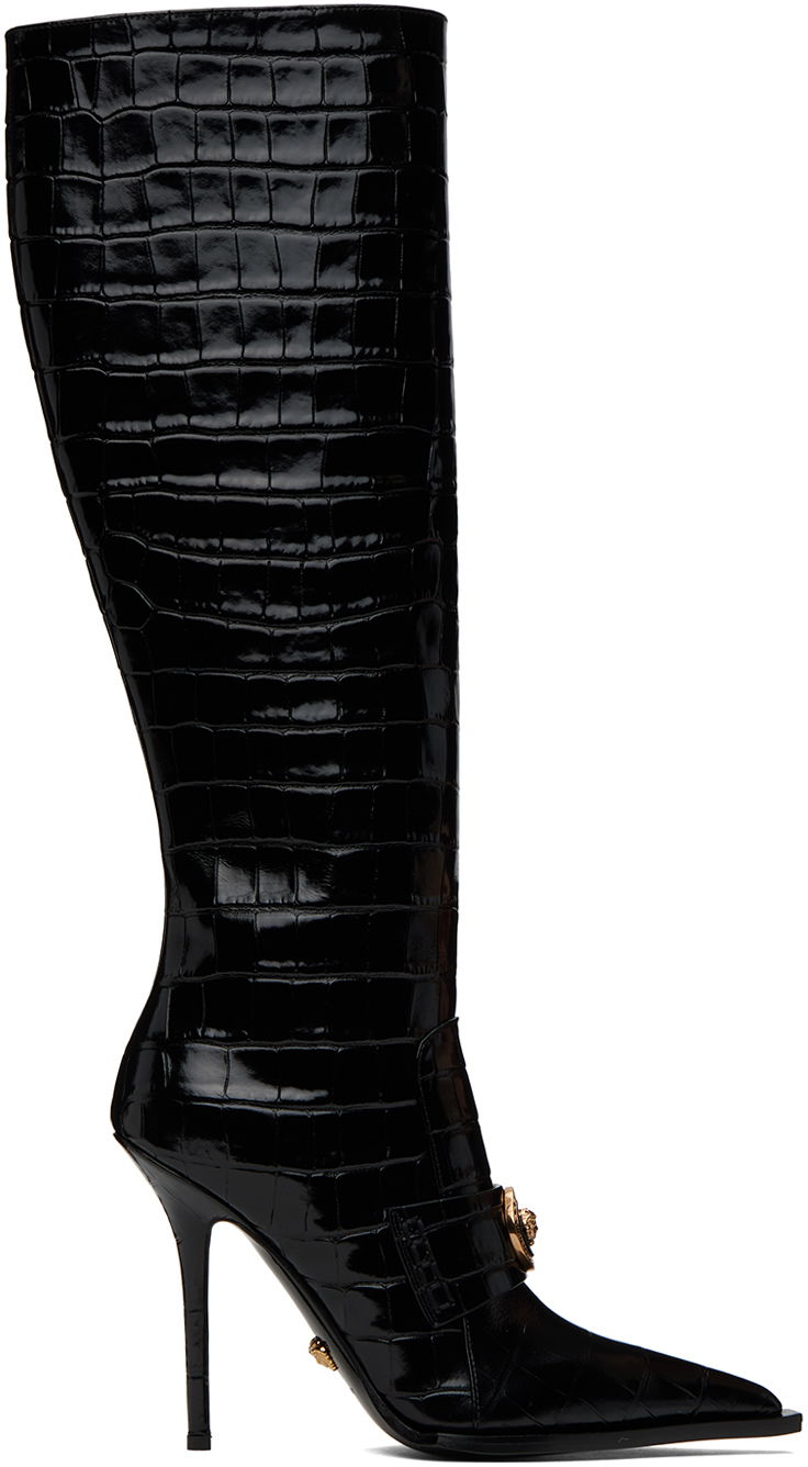 Tenisky a topánky Versace Croc-Effect Alia Čierna | 1012029_1A08910, 0