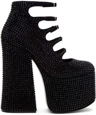 Šperky Marc Jacobs Marc Jacobs 'The Rhinestone Kiki' Platform Heels Čierna | 2R3FBO011F14, 0