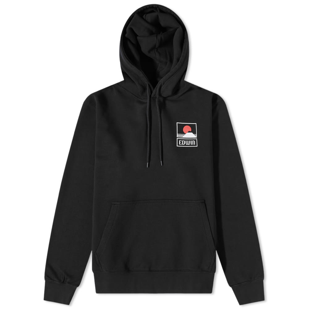 Mikina EDWIN Sunset Mt Fuji Popover Hoody Čierna | I029284-8967, 0