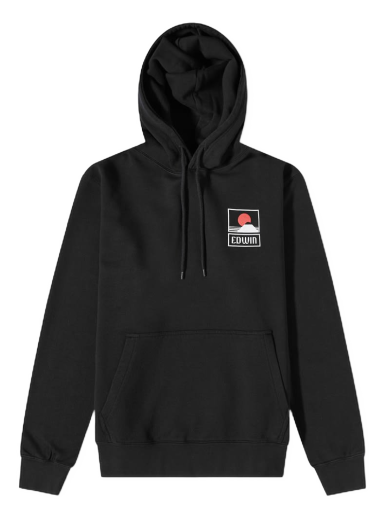 Mikina EDWIN Sunset Mt Fuji Popover Hoody Čierna | I029284-8967