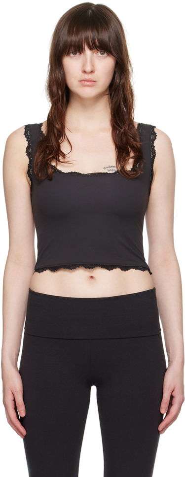 Tielko SKIMS SKIMS Fits Everybody Lace Trim Tank Top Čierna | TP-TNK-5378W, 0
