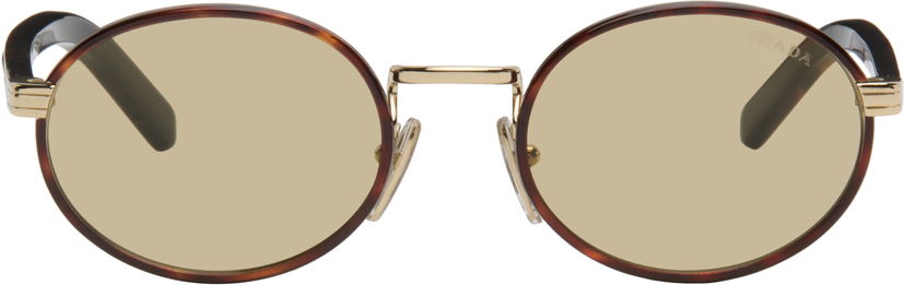 Slnečné okuliare Prada Iconic Metal Plaque Round Tortoiseshell Sunglasses Rôznofarebný | 0PR B56S 21E10R52 8056262504475