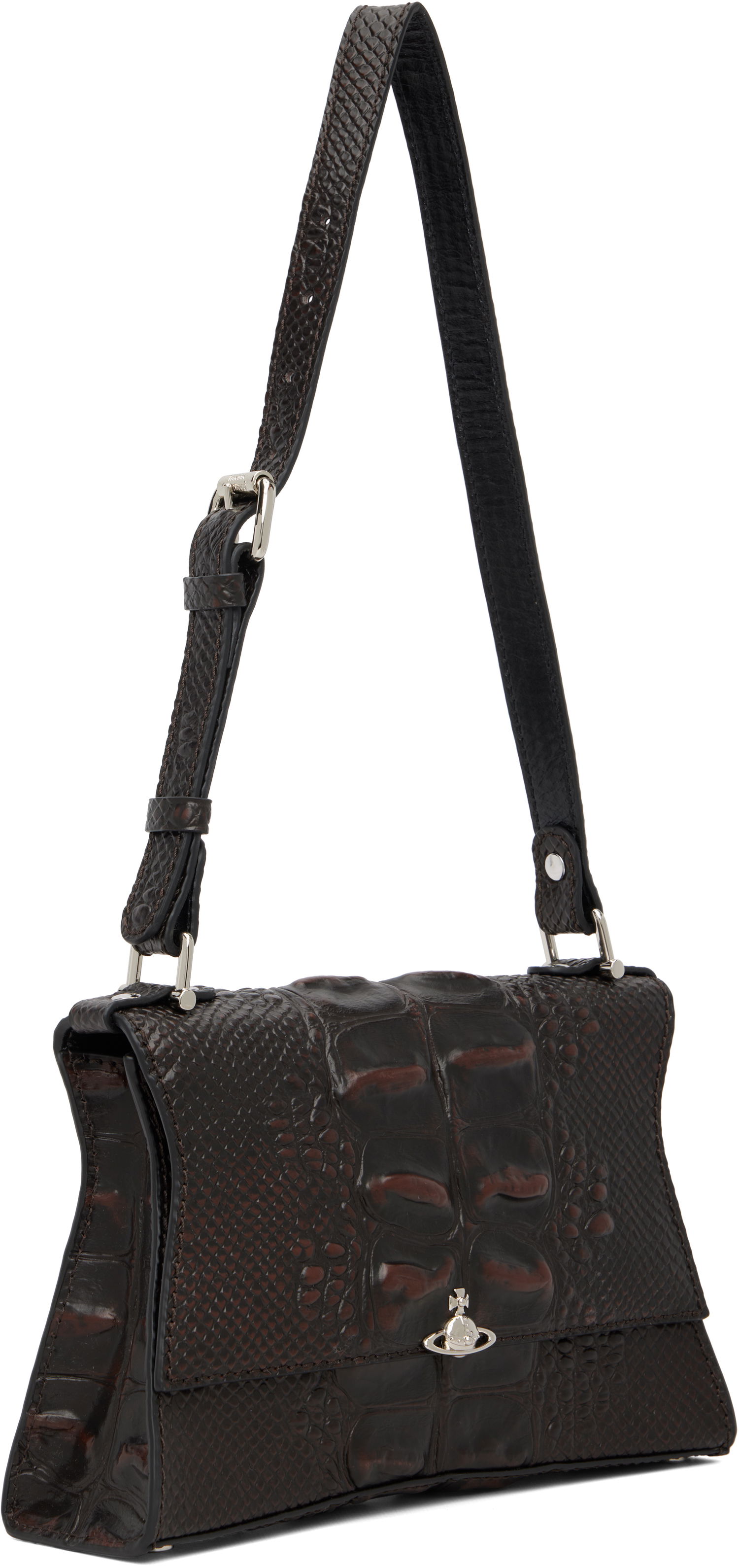 Taška cez rameno Vivienne Westwood Bianca Crocodile-Effect Shoulder Bag Hnedá | 4603000LW-L00BO-, 1