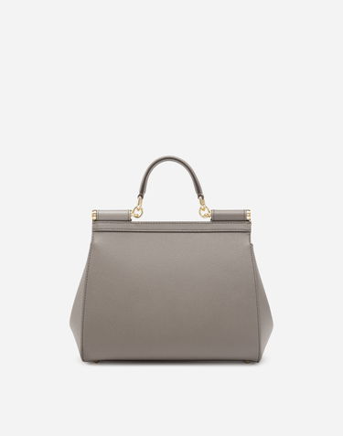 Kabelka Dolce & Gabbana Dolce & Gabbana Small Sicily Leather Top Handle Bag Šedá | BB6002B100180045, 3