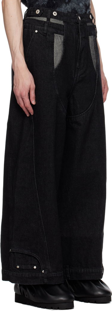 Džínsy Feng Chen Wang Feng Chen Wang Paneled Jeans Čierna | FUF16TR04, 1